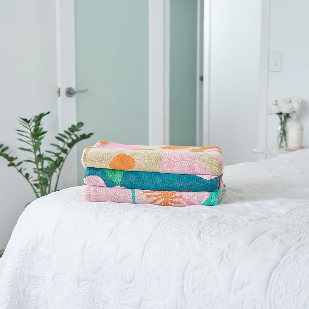 Cotton Knit Throw Tutti Fruitti