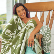 Cotton Knit Throw Abstract Gum