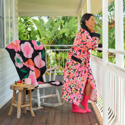 Cotton Knit Throw Midnight Blooms