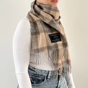 Mackellar Natural Scottish Tartan Lambswool Scarf