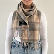 Mackellar Natural Scottish Tartan Lambswool Scarf