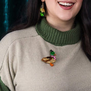 Well-Dressed Duck Brooch