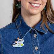 Duck and Drakes Brooch