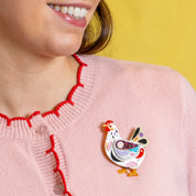 Clara the Chicken Brooch
