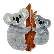 Among the Eucalyptus Brooch Pair