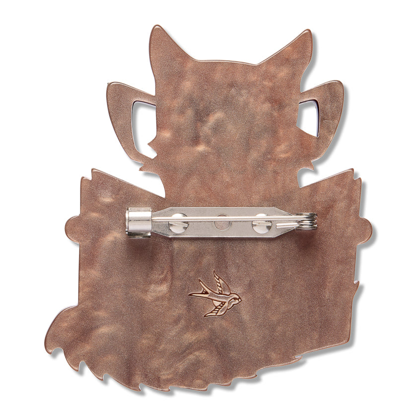 Puss in Books Brooch