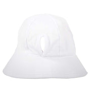Ponytail Bucket Sun Hat White