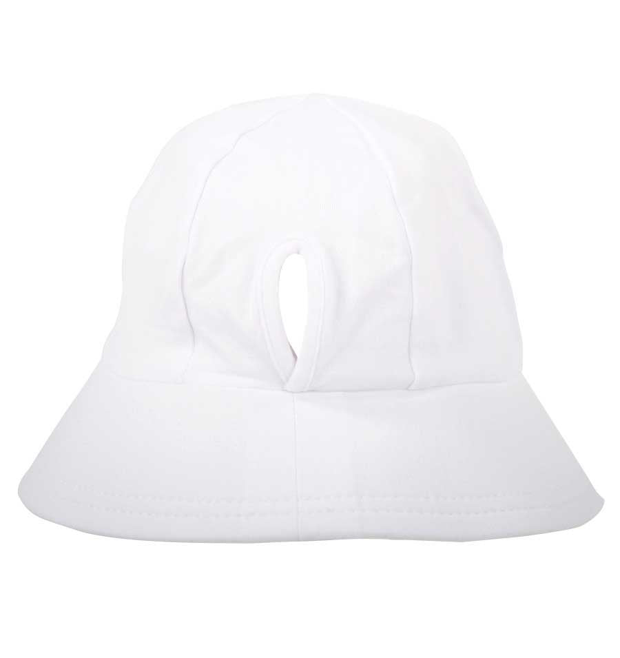 Ponytail Bucket Sun Hat White