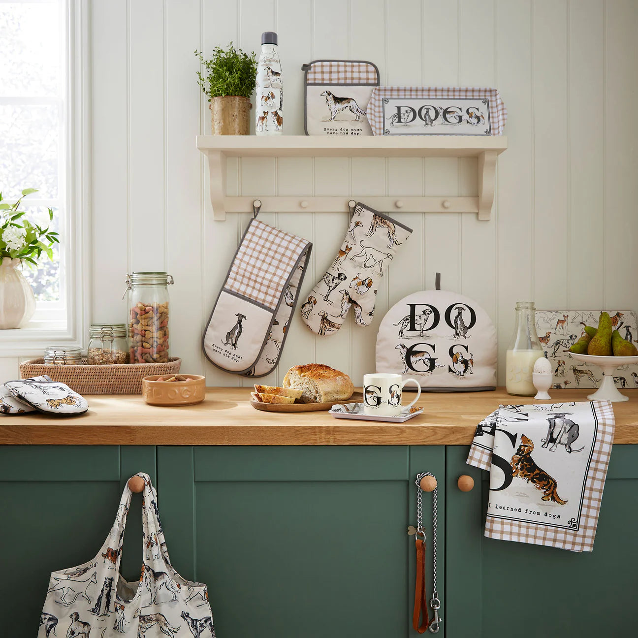 Country Dogs Cotton Tea Towel