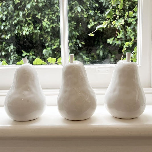 Ceramic Decorative Pear White