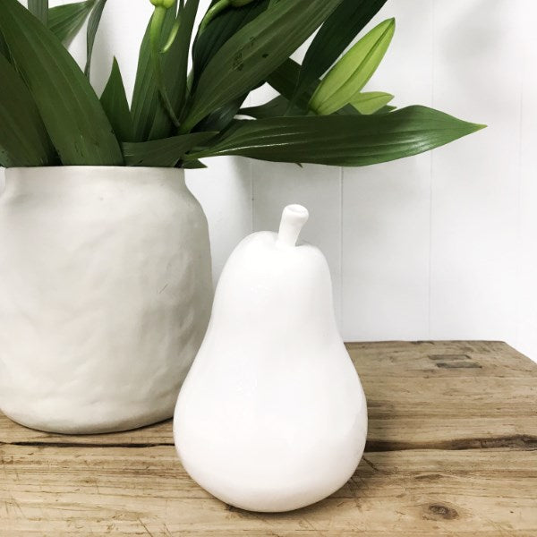 Ceramic Decorative Pear White