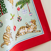 Christmas Cats Tea Towel Multi-Coloured