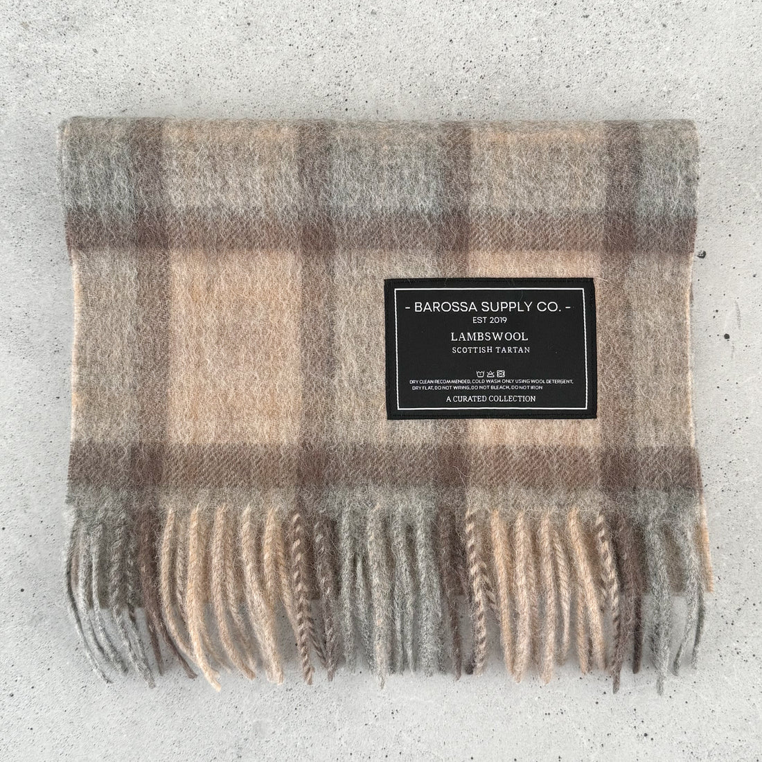 Mackellar Natural Scottish Tartan Lambswool Scarf