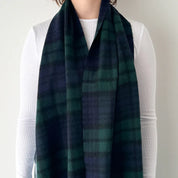 Black Watch Scottish Tartan Lambswool Wide Scarf