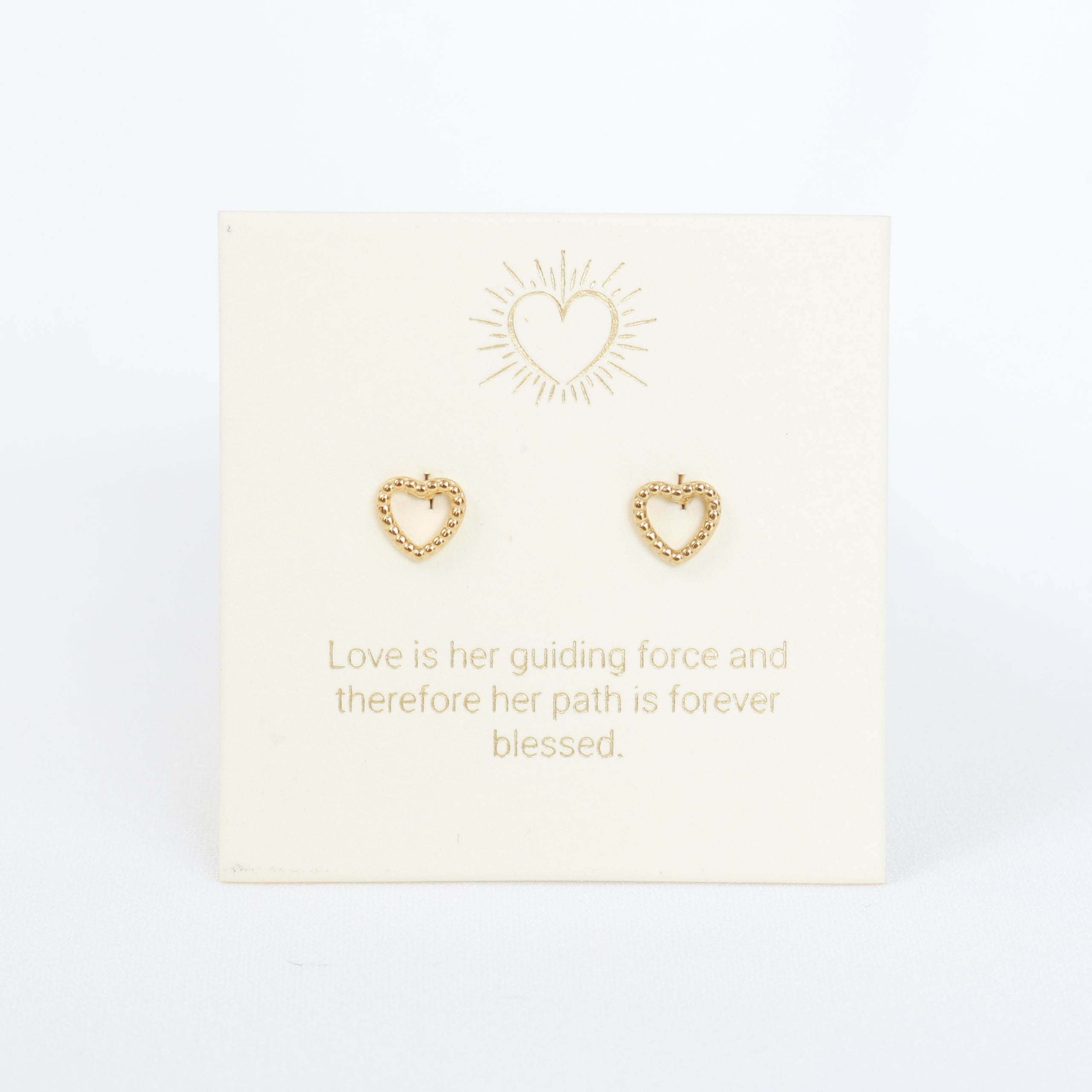 Dotted Heart Earrings Gold