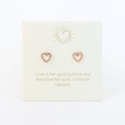 Dotted Heart Earrings Rose Gold