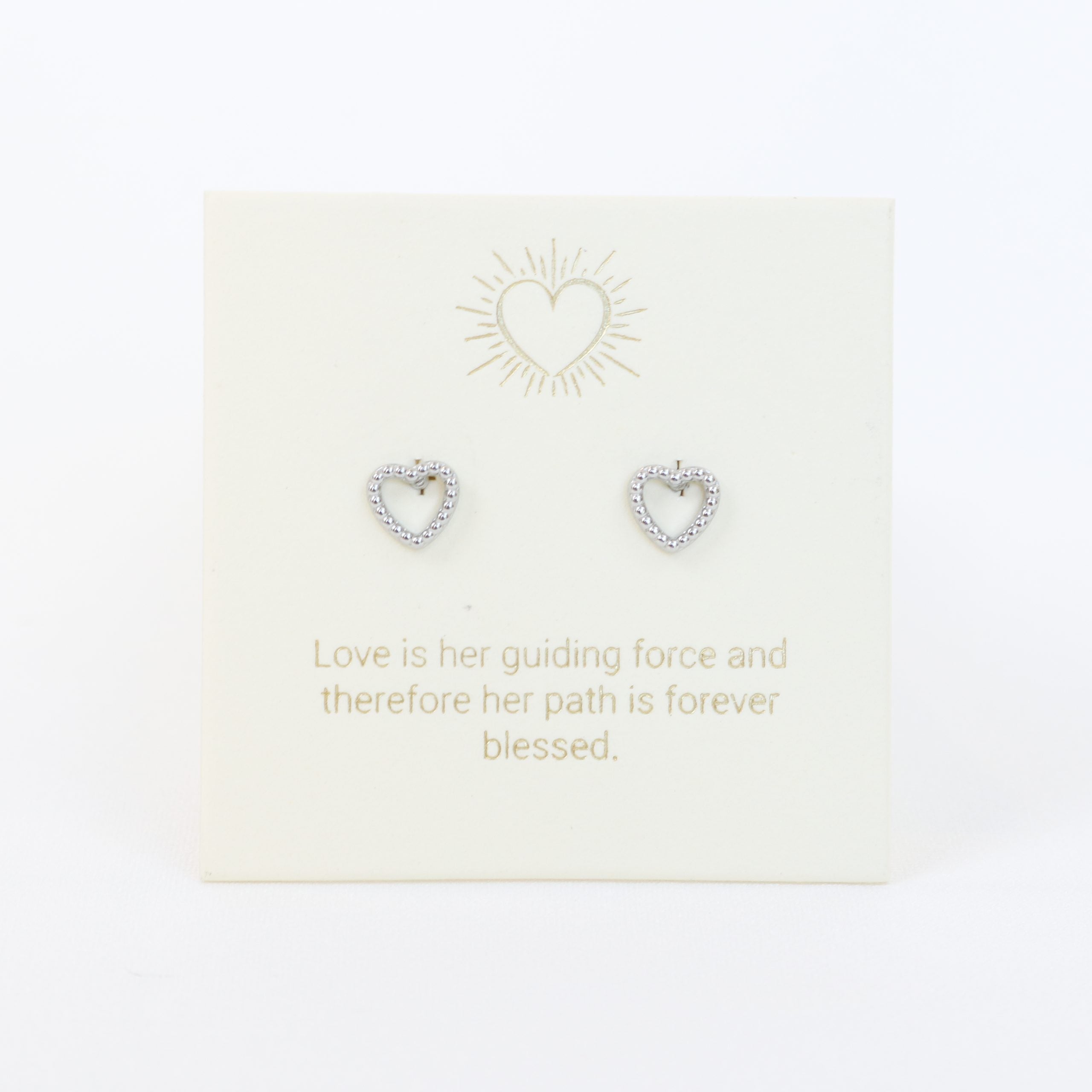 Dotted Heart Earrings Silver