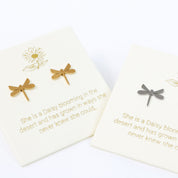 Dragonfly Earrings Gold