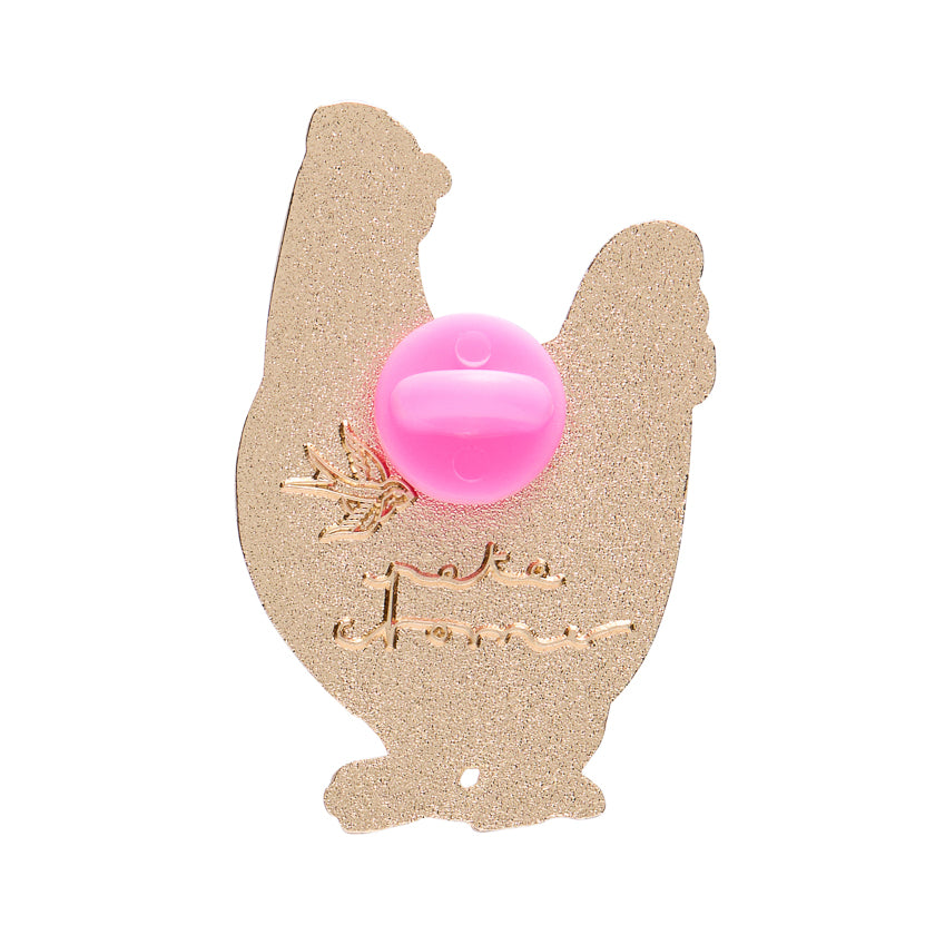 Bessie the Chicken Enamel Pin