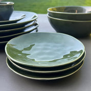 Indigo Side Plate Set Moss Green