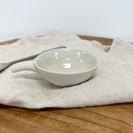 Flax Bowl With Handle Cream