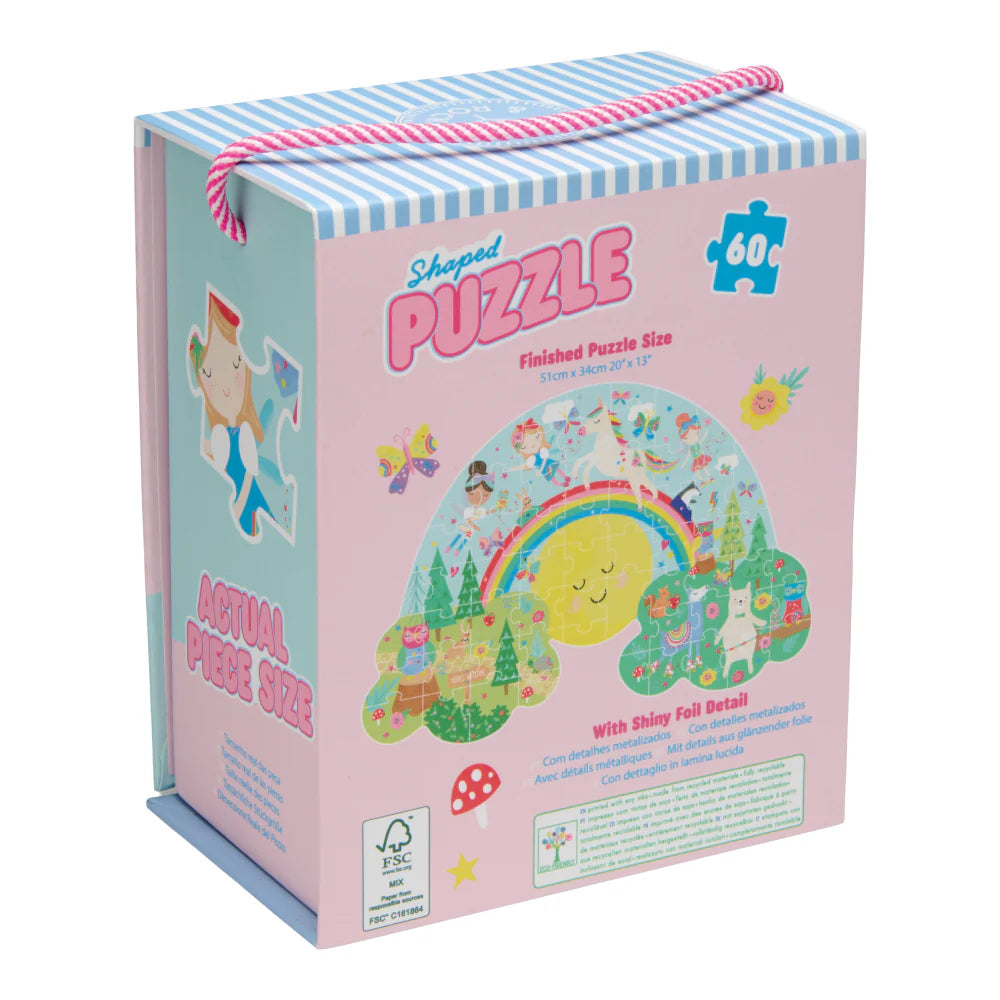 60 Piece Shaped Jigsaw Puzzle Rainbow Fairy