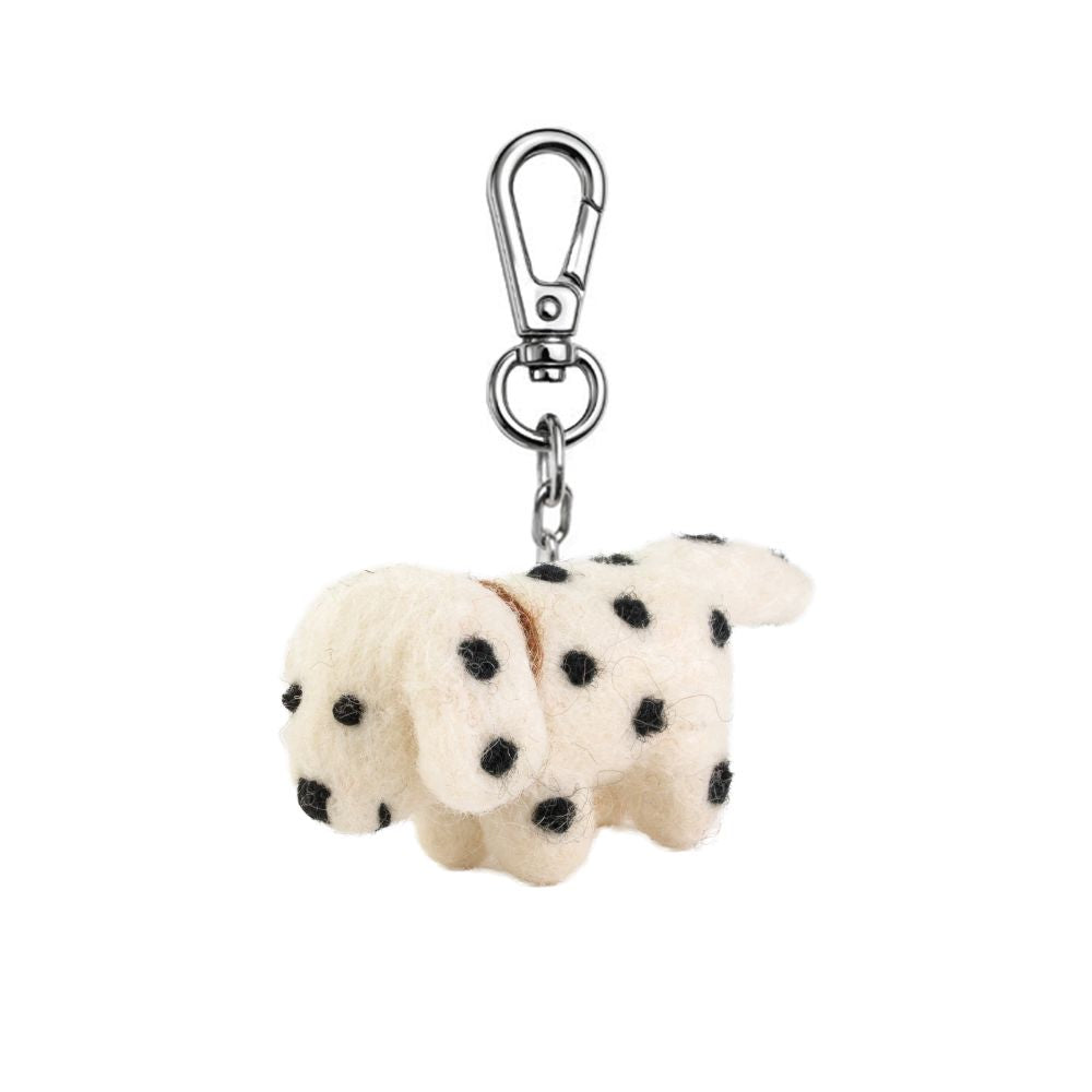 Felt Spotty Dog Keychain
