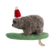 Wombat Surfing Felt Christmas Decoration