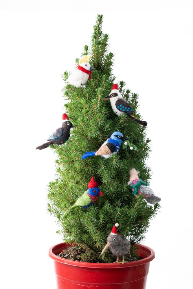 Blue Wren Wilma Felt Christmas Decoration