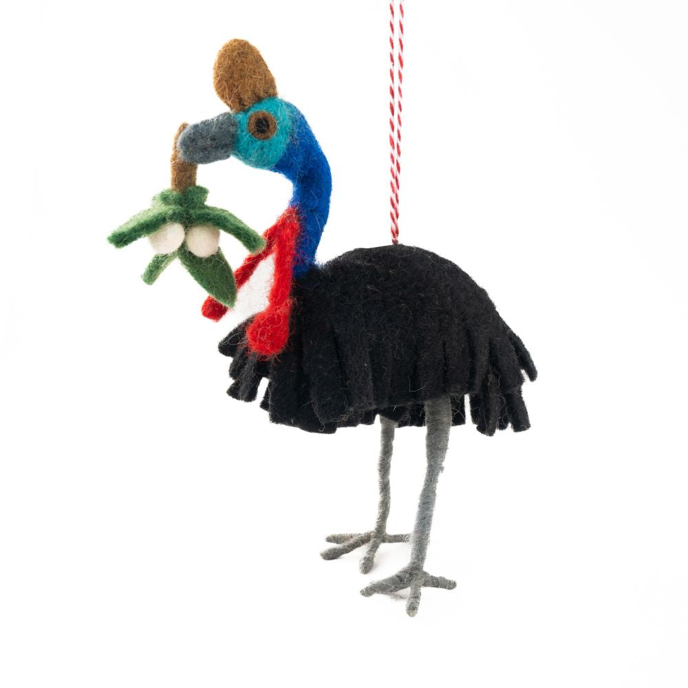 Cassowary Clara Felt Christmas Decoration