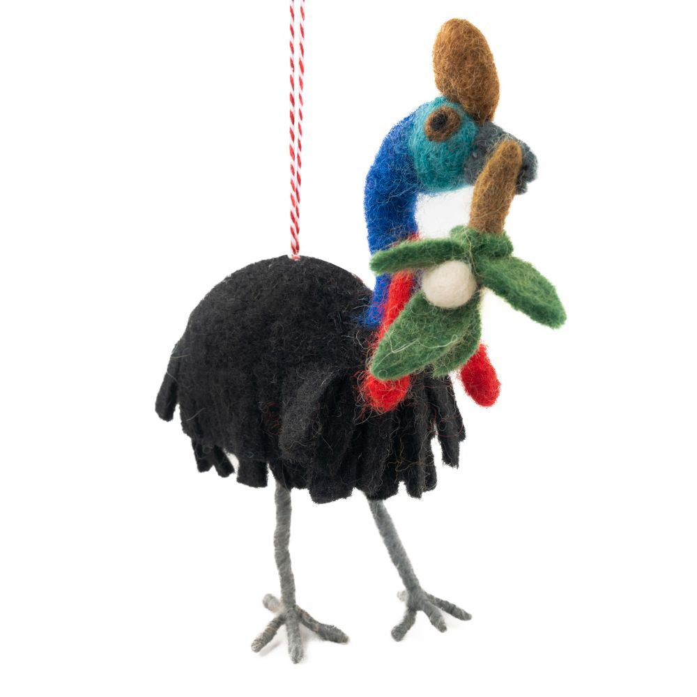 Cassowary Clara Felt Christmas Decoration