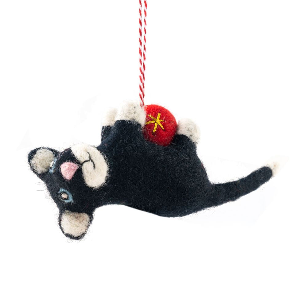 Black Cat Bella Felt Christmas Decoration