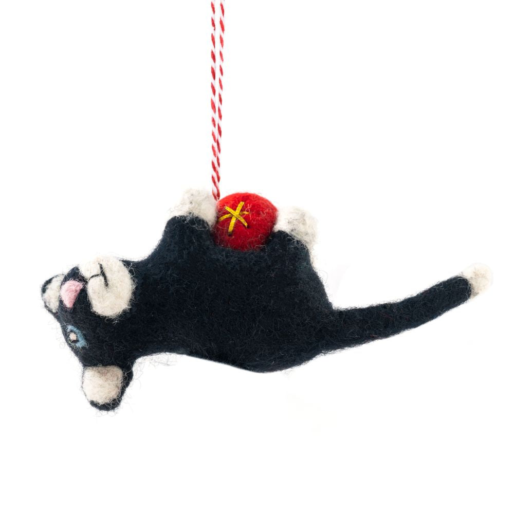 Black Cat Bella Felt Christmas Decoration