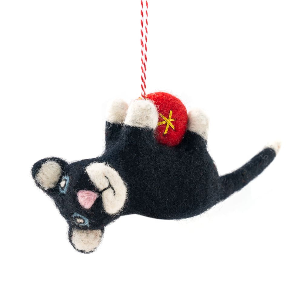 Black Cat Bella Felt Christmas Decoration