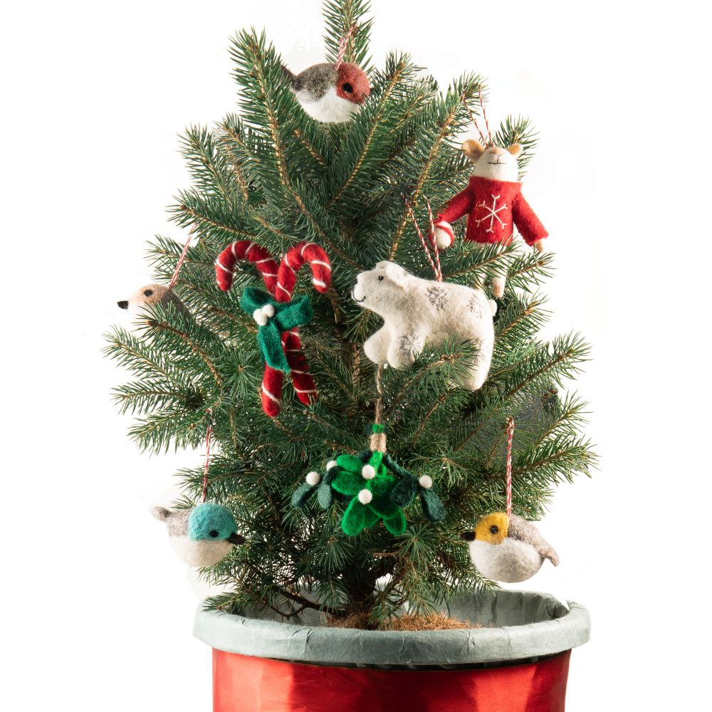 Candy Cane Felt Christmas Decoration