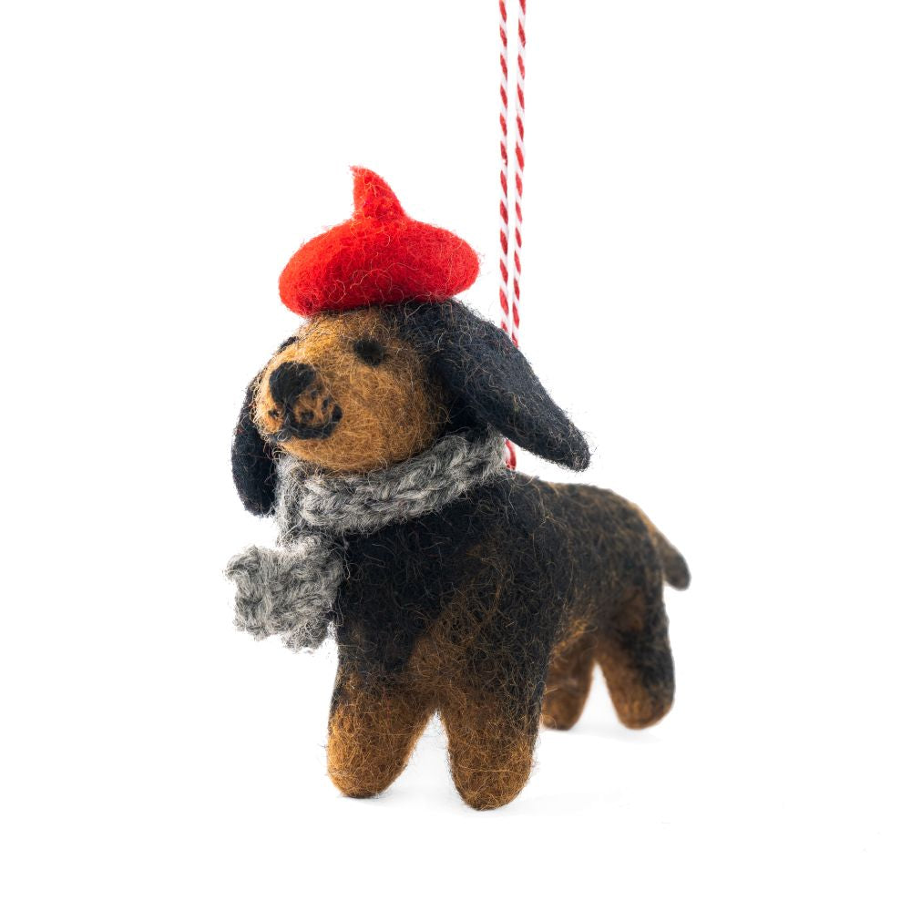 Dog Dachshund Felt Christmas Decoration