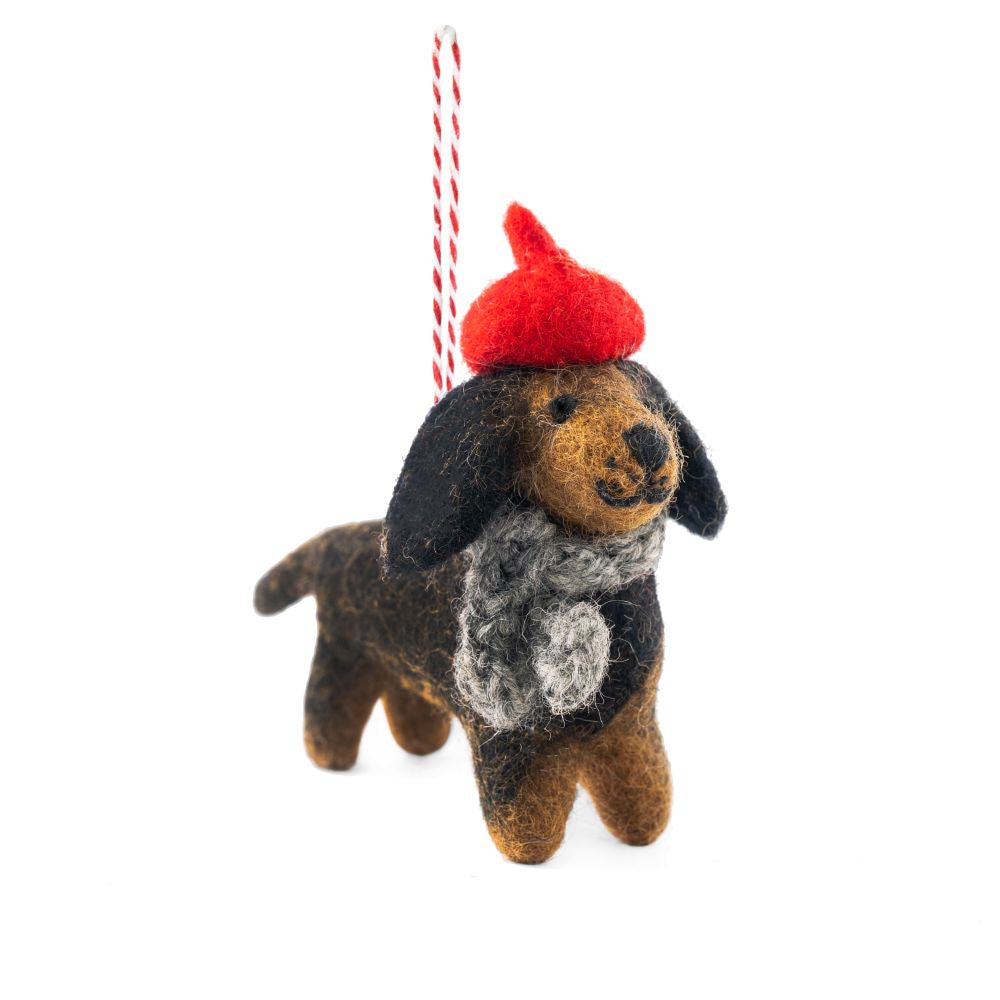 Dog Dachshund Felt Christmas Decoration