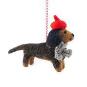 Dog Dachshund Felt Christmas Decoration