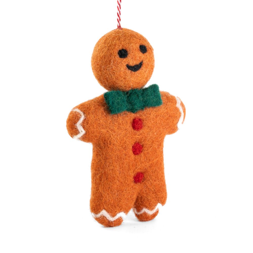 Gingerbread Man Felt Christmas Decoration
