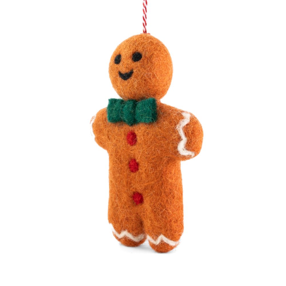 Gingerbread Man Felt Christmas Decoration