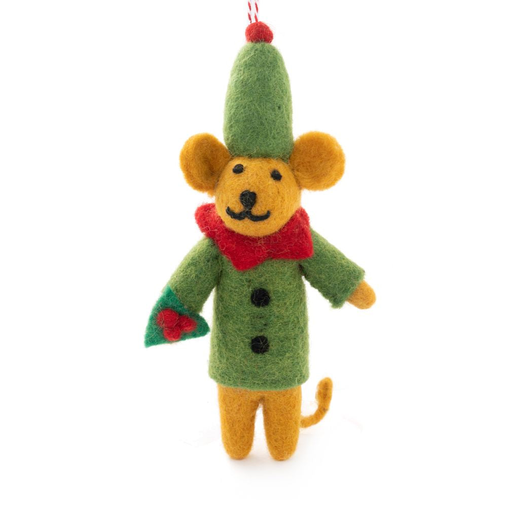 Mouse Elf Felt Christmas Decoration