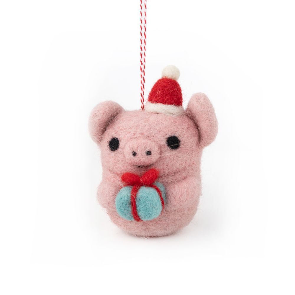 Percy Pig Felt Christmas Decoration