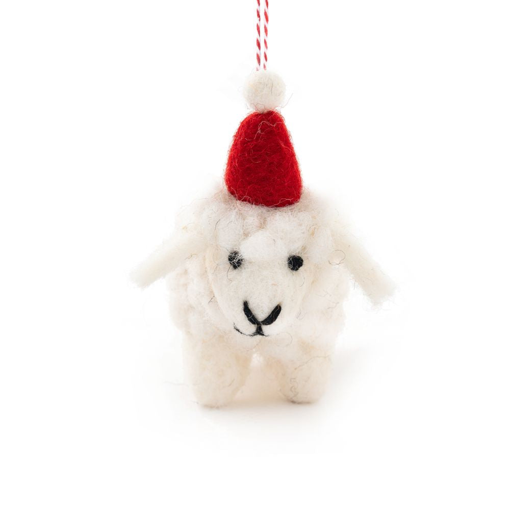Sheep White Felt Christmas Decoration