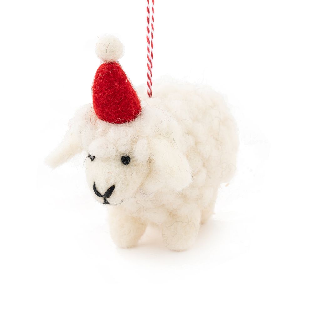 Sheep White Felt Christmas Decoration