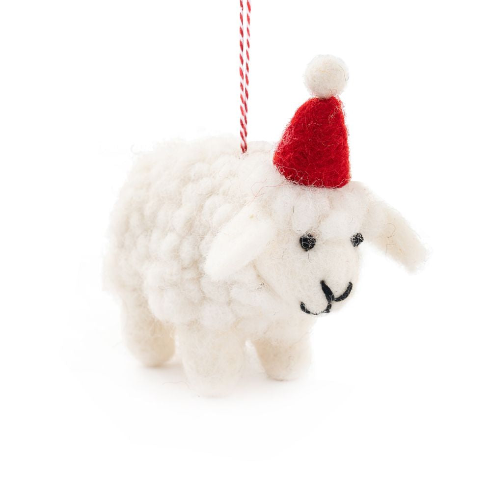 Sheep White Felt Christmas Decoration