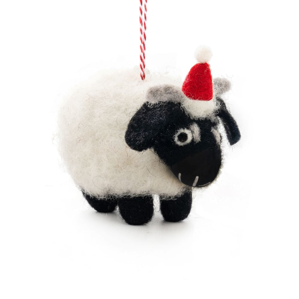 Sheep Black Felt Christmas Decoration
