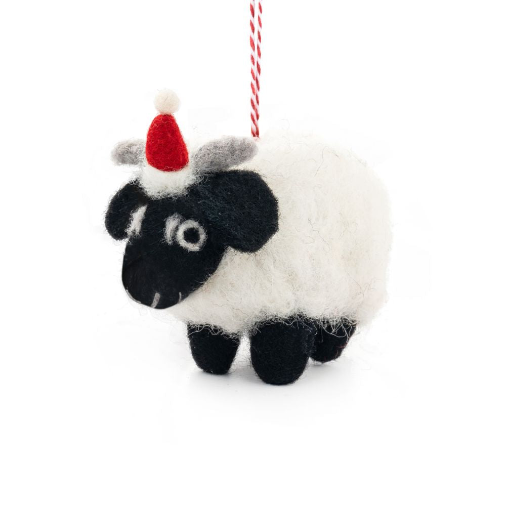 Sheep Black Felt Christmas Decoration