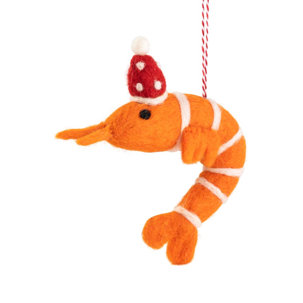 Prawn Peter Felt Christmas Decoration
