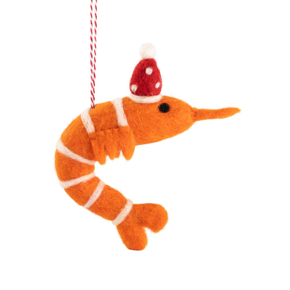 Prawn Peter Felt Christmas Decoration
