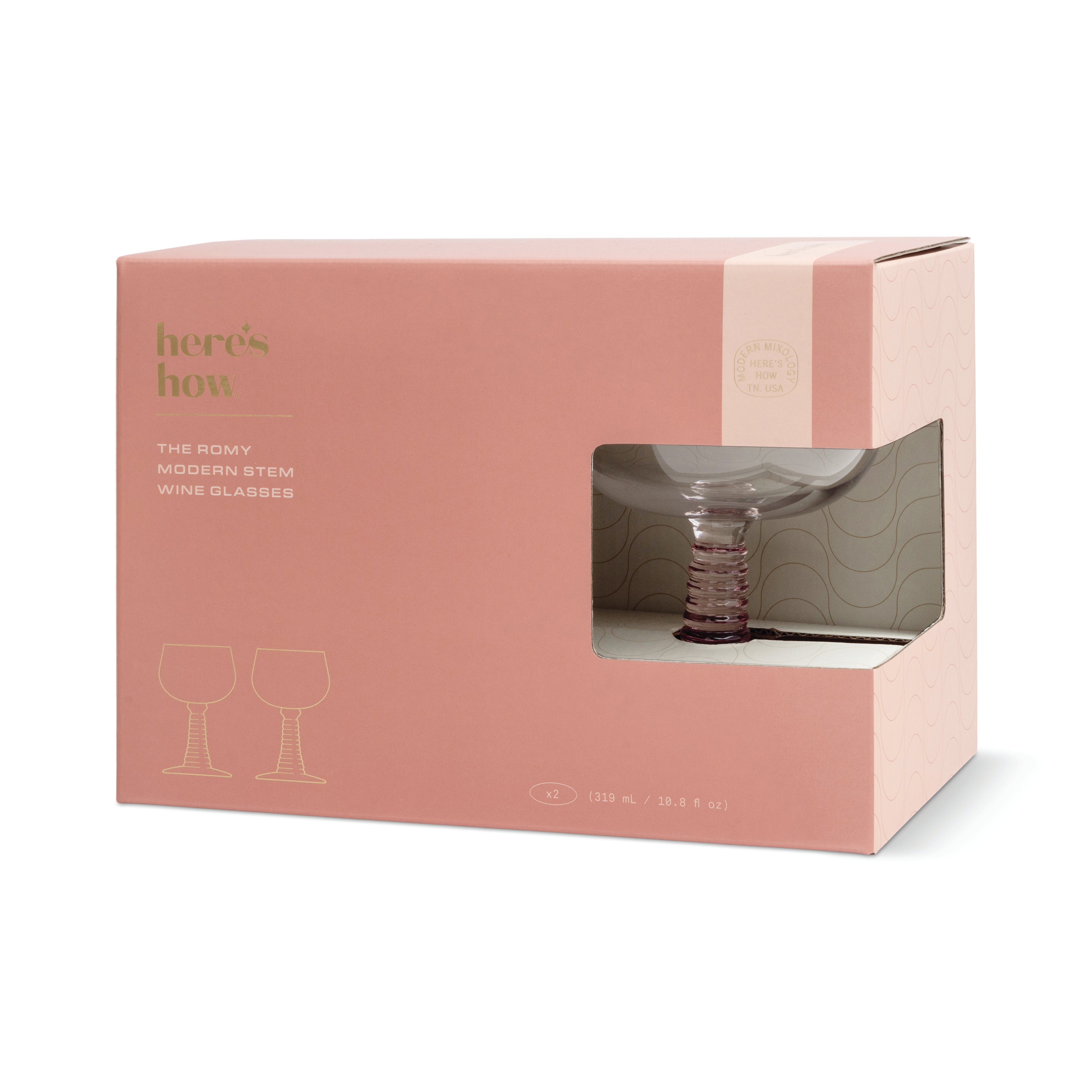 The Romy Wine Glasses Blush Set Of 2